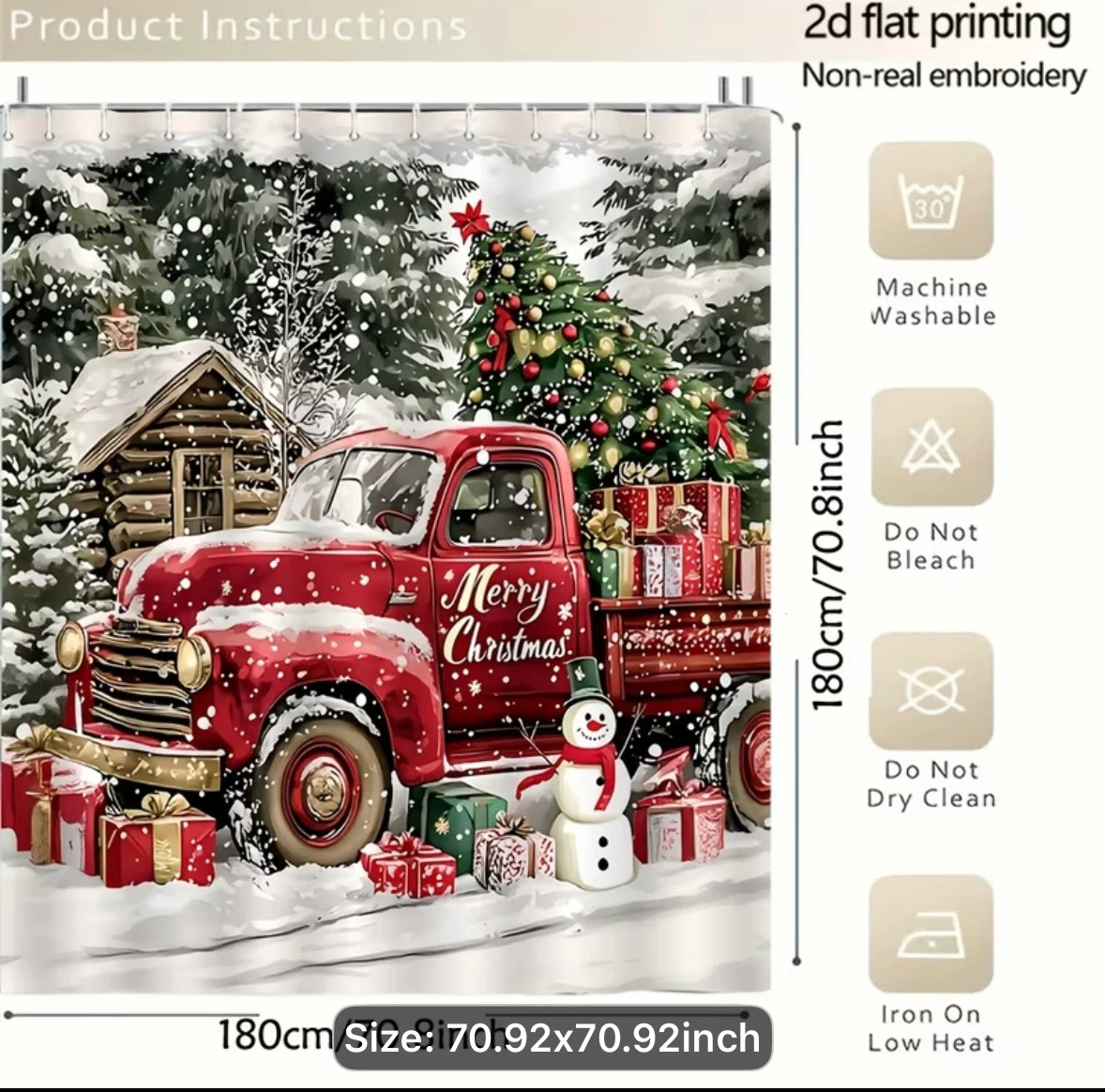Christmas Truck Shower Curtain - photo 4