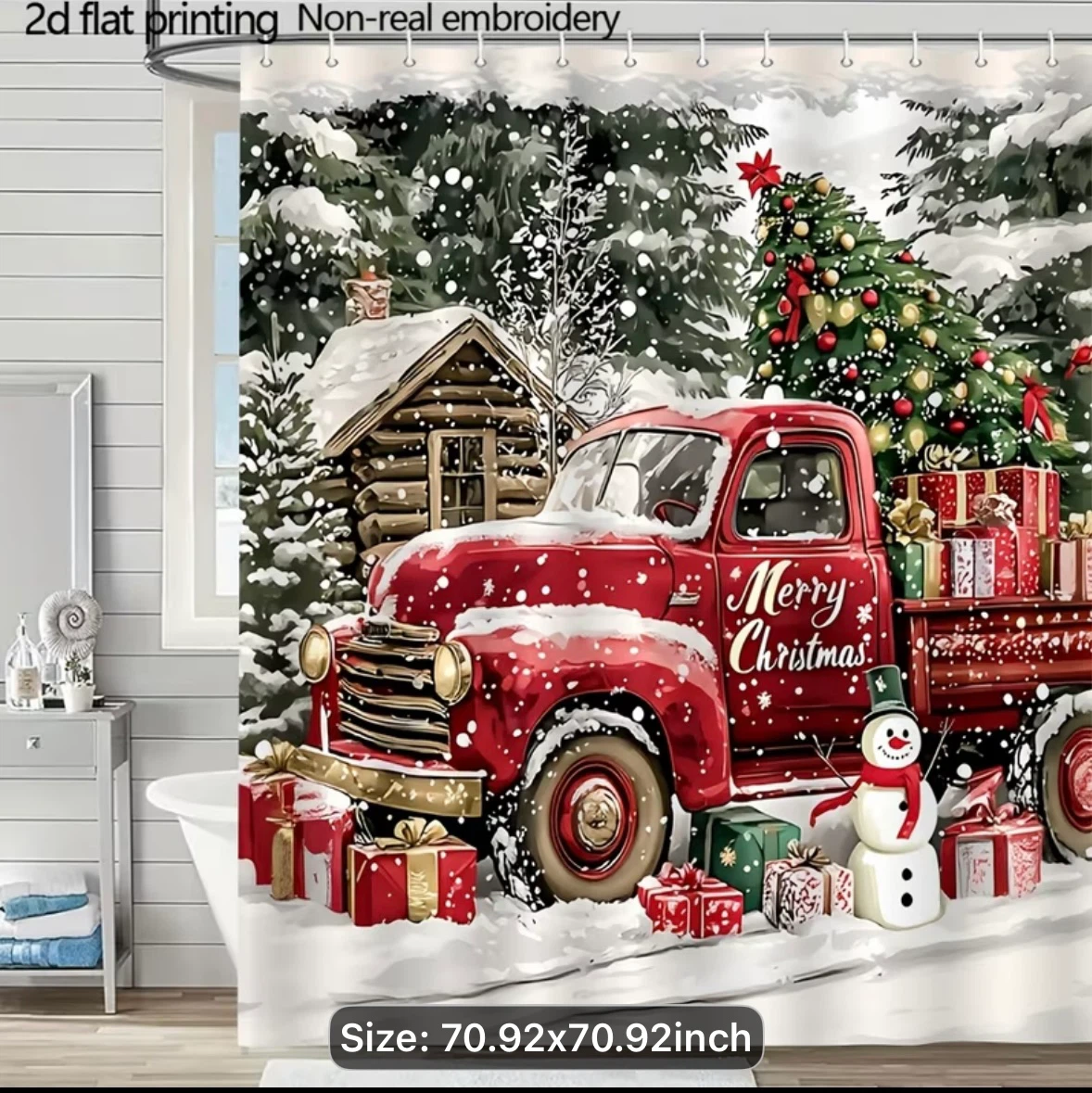 Christmas Truck Shower Curtain - photo 5