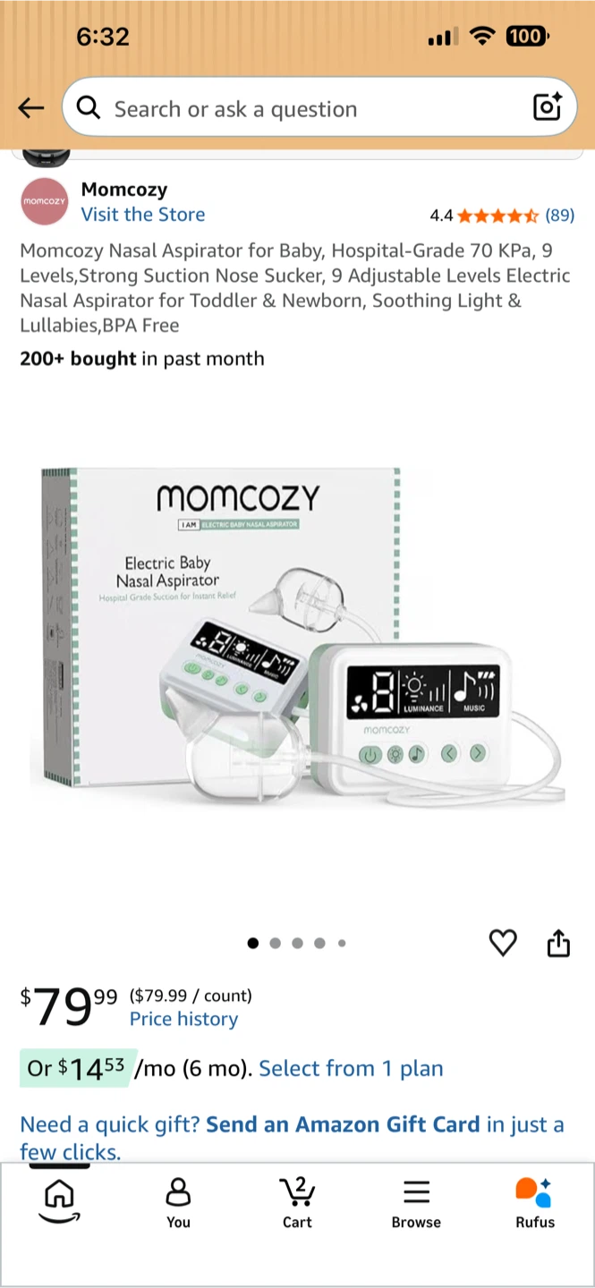 NEW- Momcozy Baby Nasal Aspirator