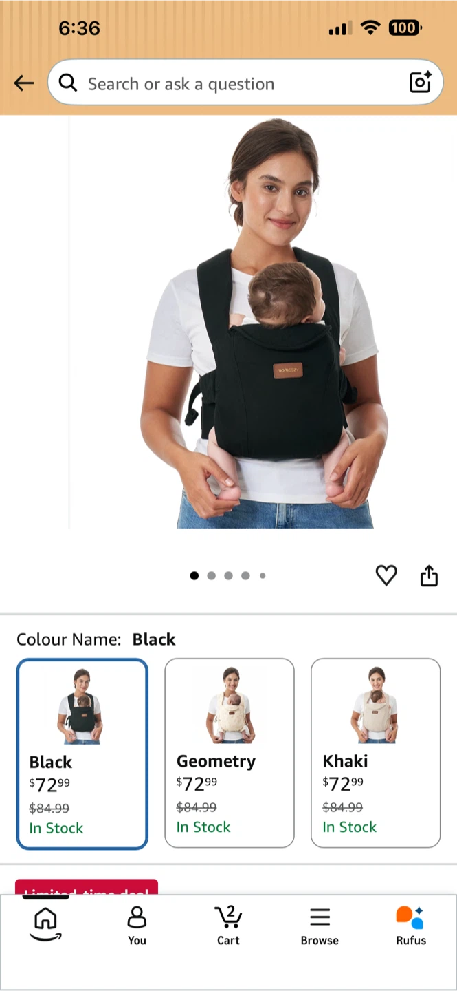 BNIB Momcozy Carrier 7-25lbs