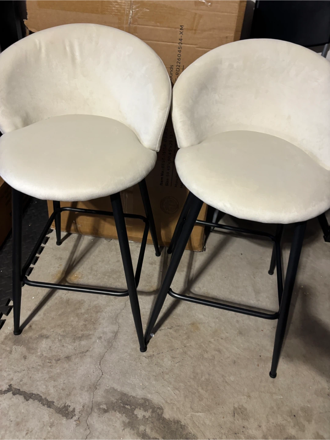 Set of 2 Cream Upholstered Bar Stools - photo 3
