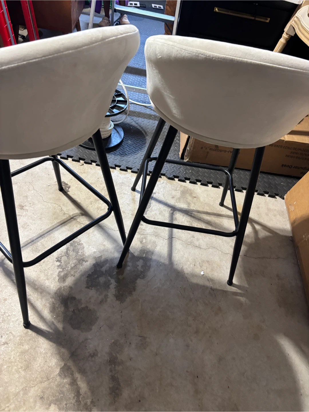 Set of 2 Cream Upholstered Bar Stools - photo 4
