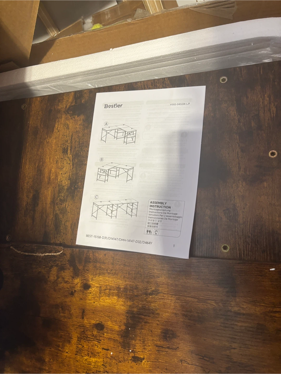 Bestier L-Shaped Desk with Shelves- As Is - photo 4
