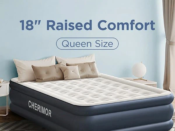 Luxury CHERIMOR Queen Size 18" Raised Air Mattress