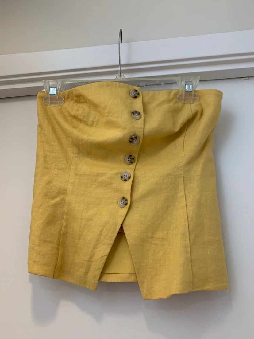 Scotch & Soda Yellow Linen Blend Strapless Top - XS - photo 3