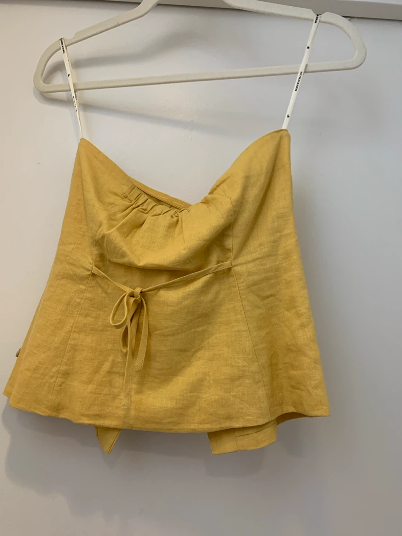 Scotch & Soda Yellow Linen Blend Strapless Top - XS - photo 4