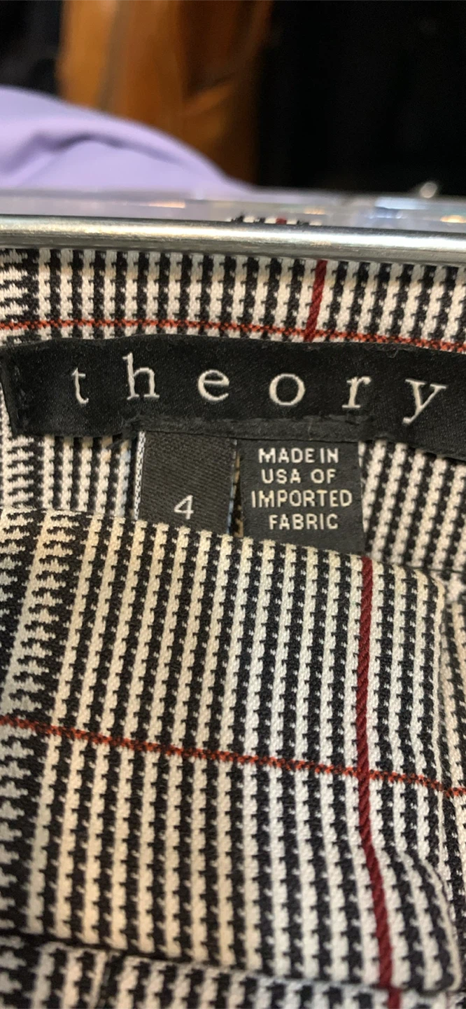 Theory Plaid Pants Size 4 - photo 4