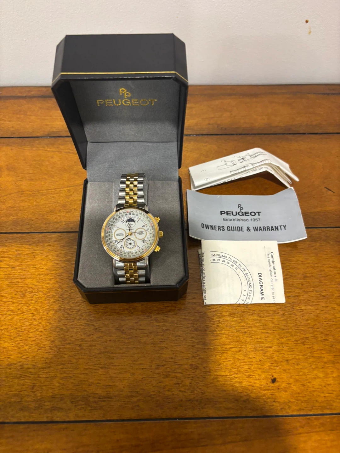 Peugeot Two-Tone Chronograph Watch - photo 3