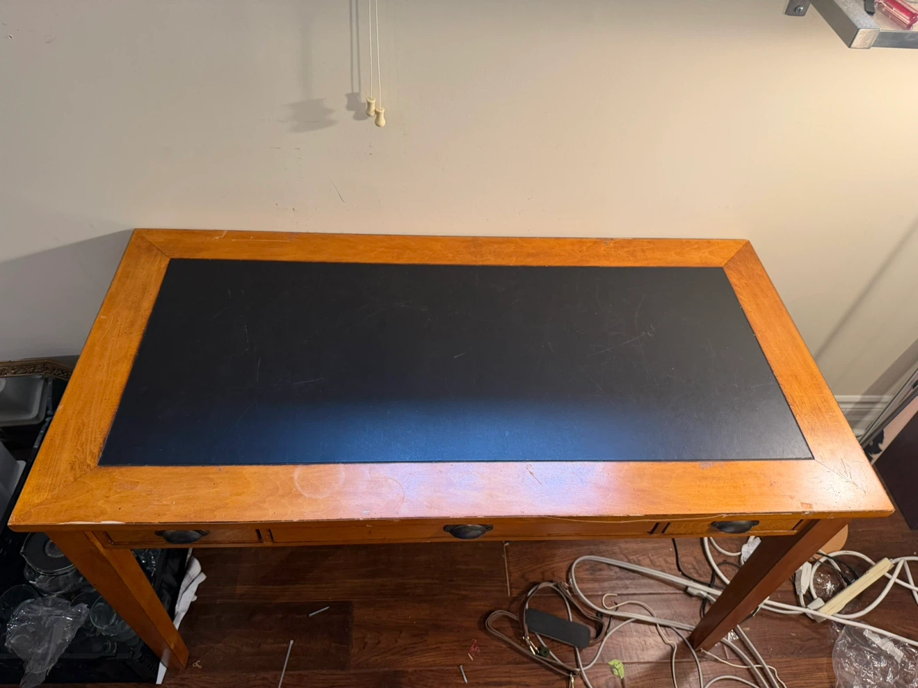 Wooden Desk with Black Top - photo 2