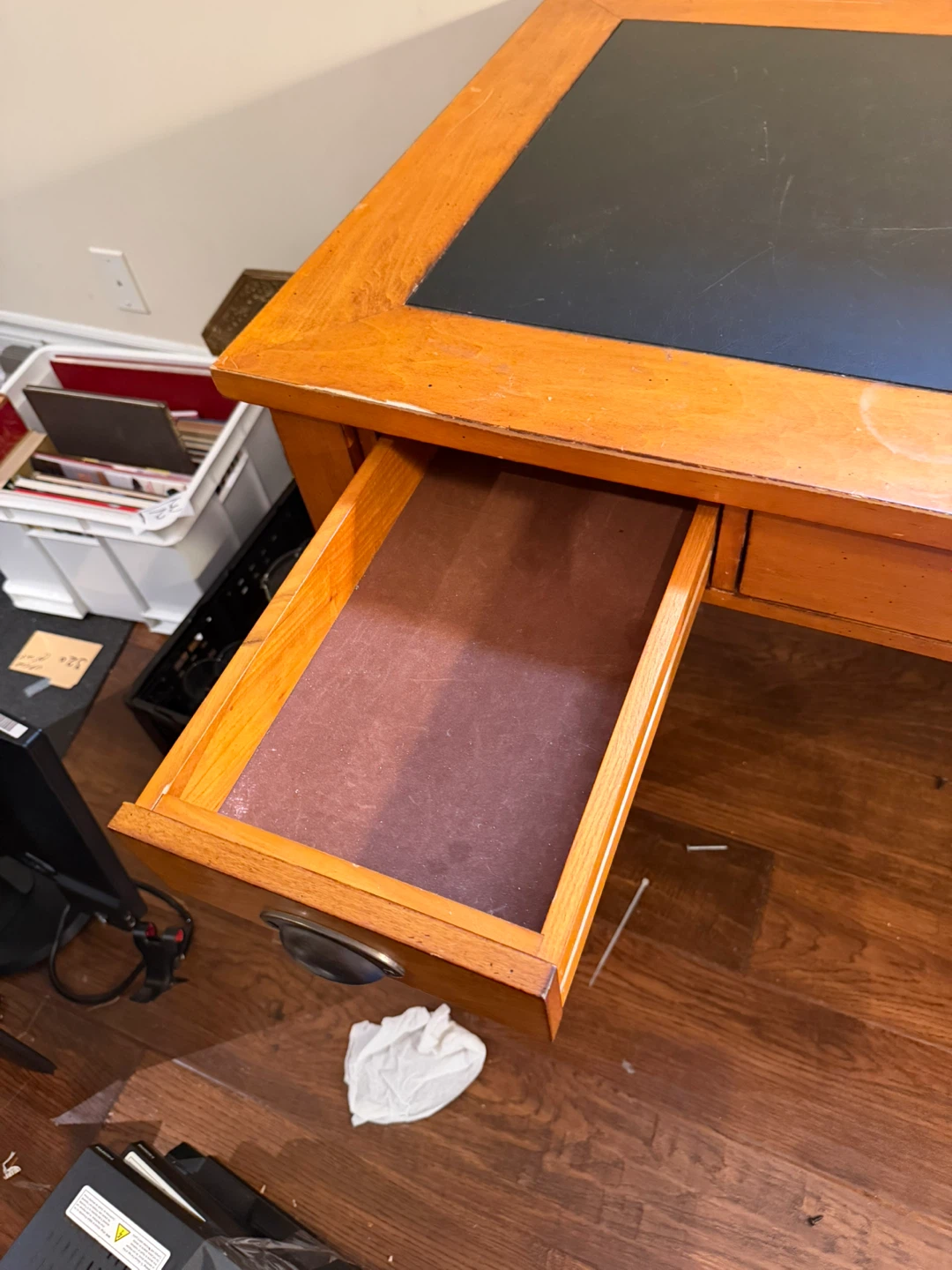 Wooden Desk with Black Top - photo 4