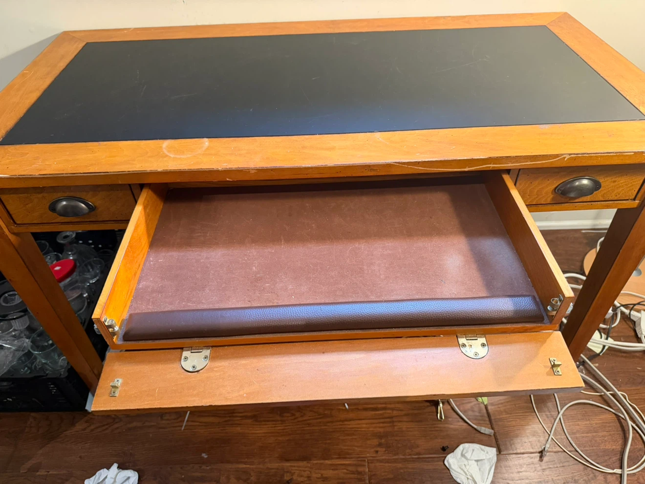 Wooden Desk with Black Top - photo 5