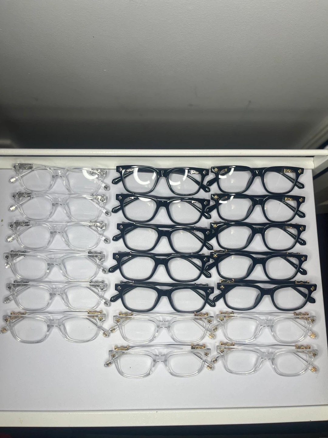 Chrome heart glasses