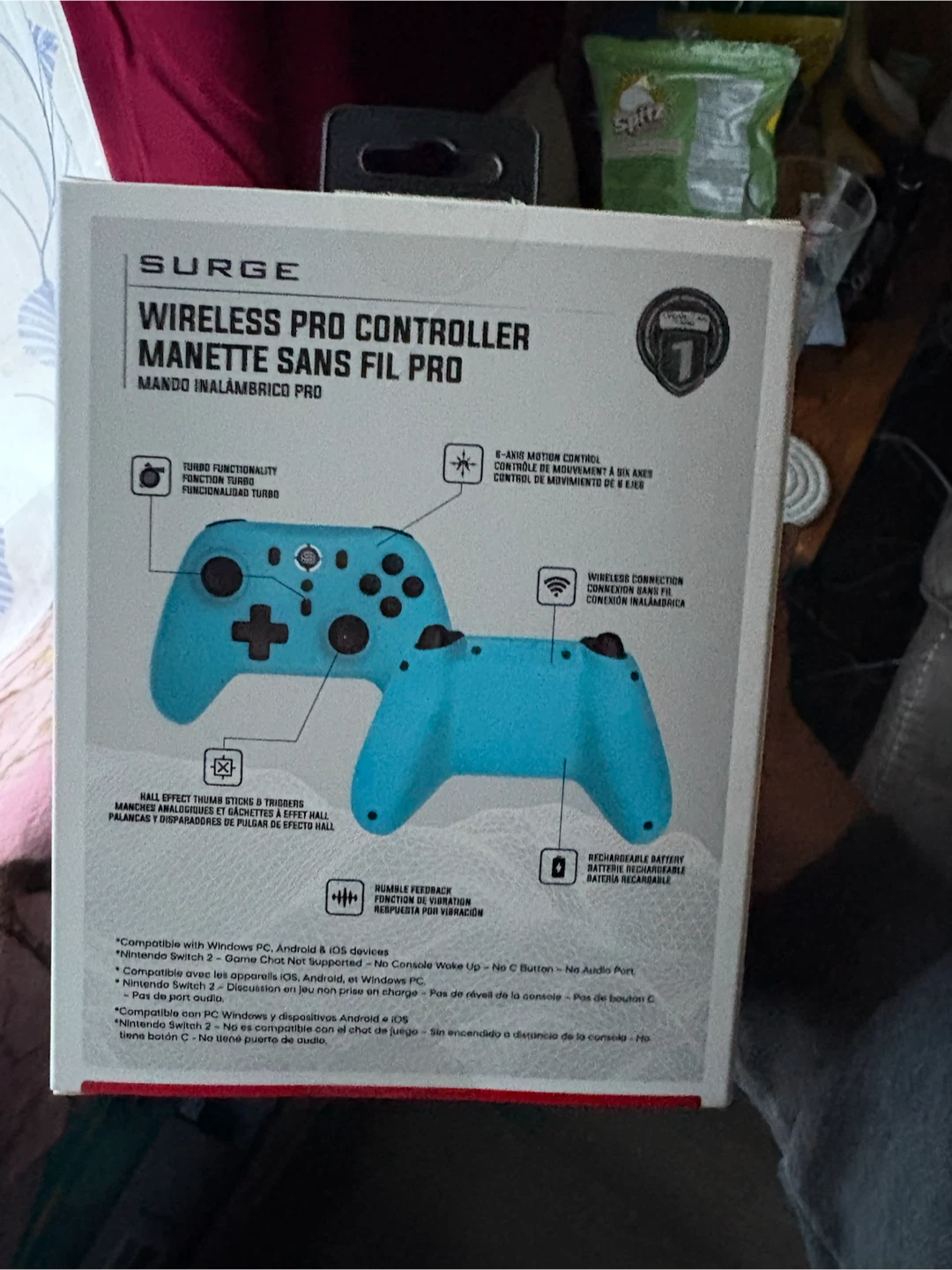 Surge Wireless Pro Controller for Nintendo Switch - Blue - photo 2