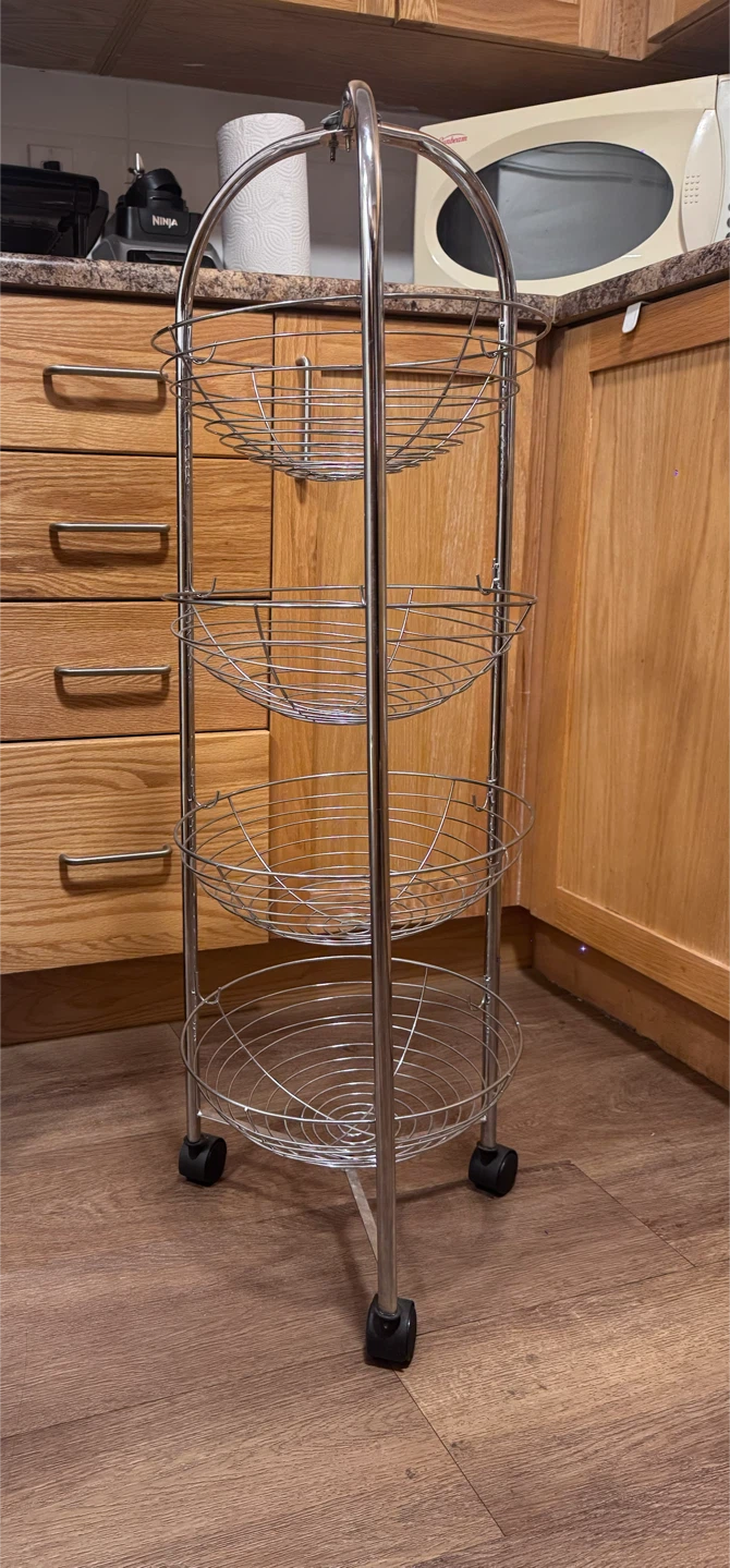3-Tier Wire Rolling Fruit Basket