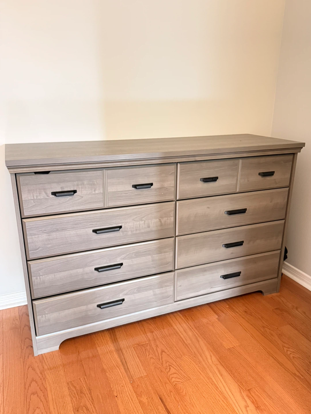 Grey Wood Dresser with 8 Drawers
