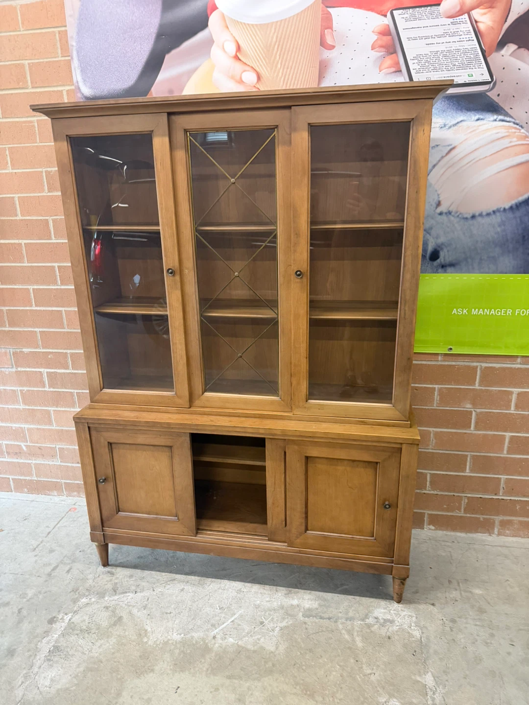 Wooden Display Cabinet with Glass Doors - photo 2