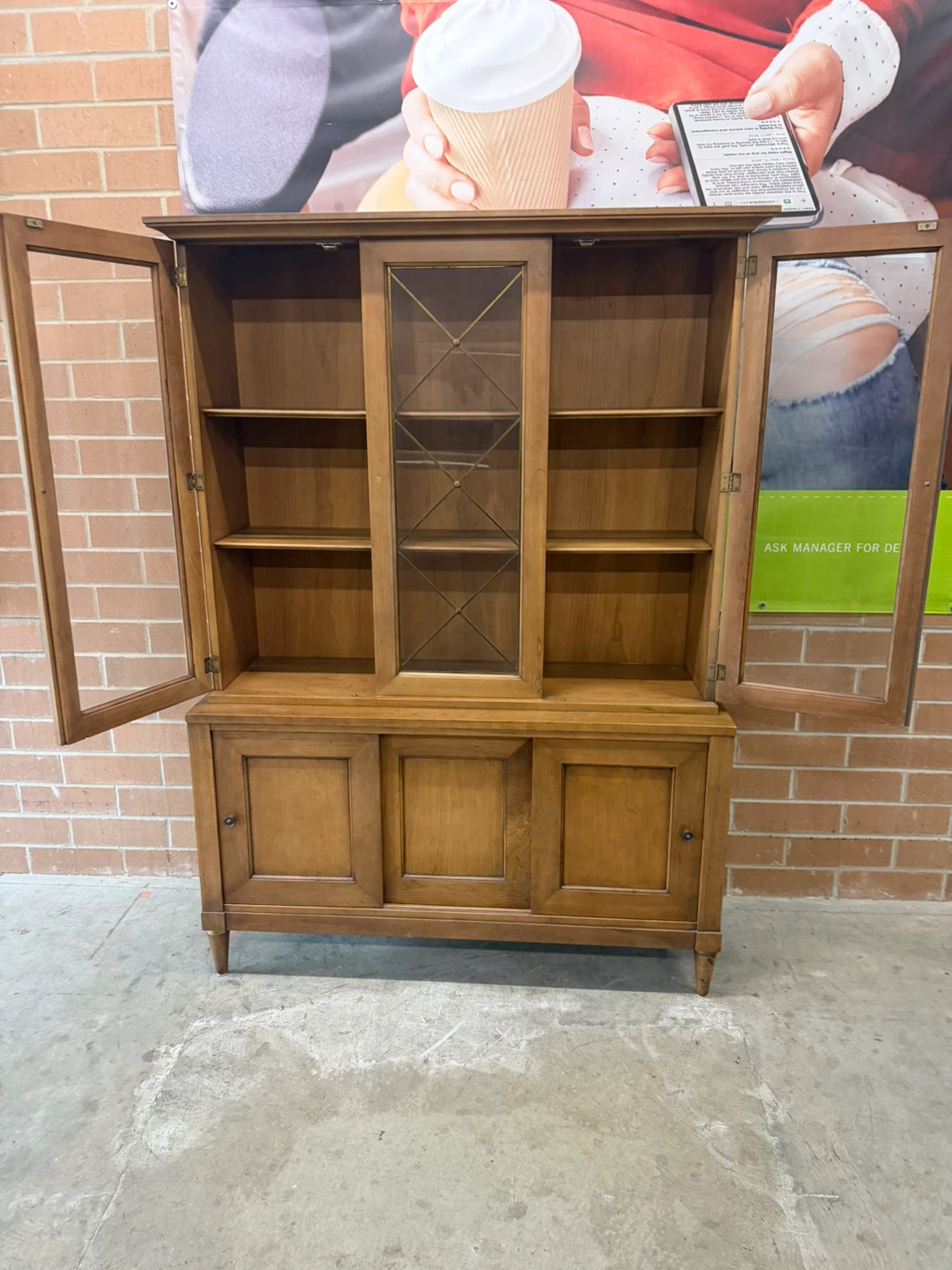 Wooden Display Cabinet with Glass Doors - photo 4