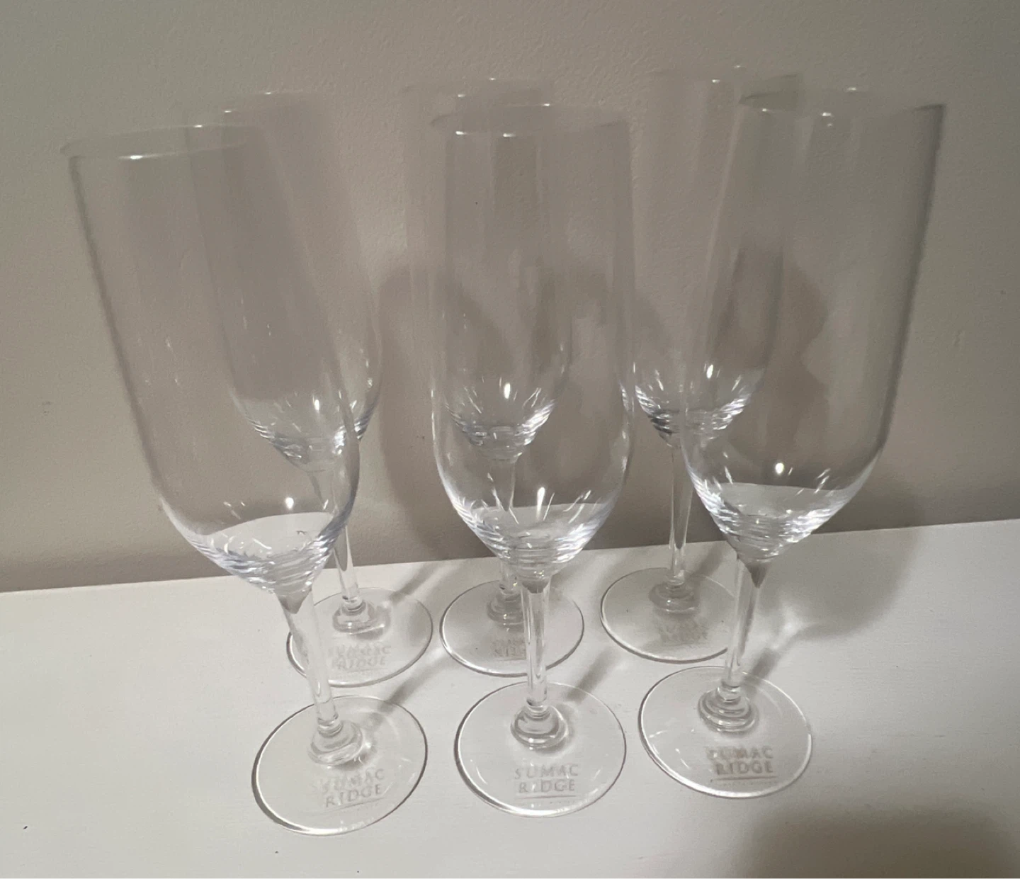 6x Branded Champagne Flutes