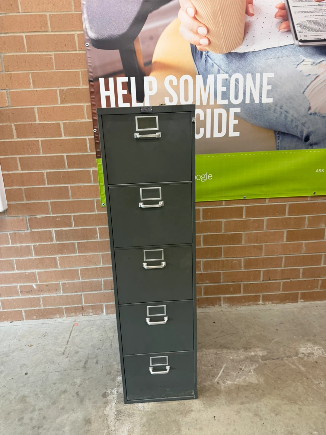 5-Drawer Metal Filing Cabinet with Keys