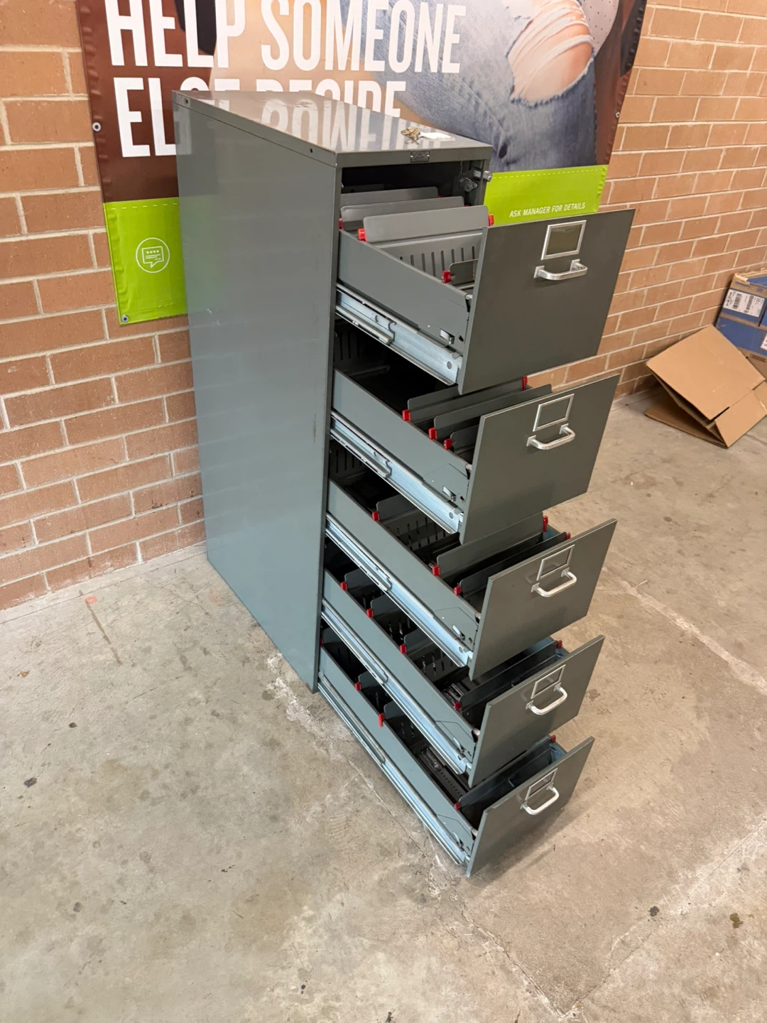 5-Drawer Metal Filing Cabinet with Keys - photo 4
