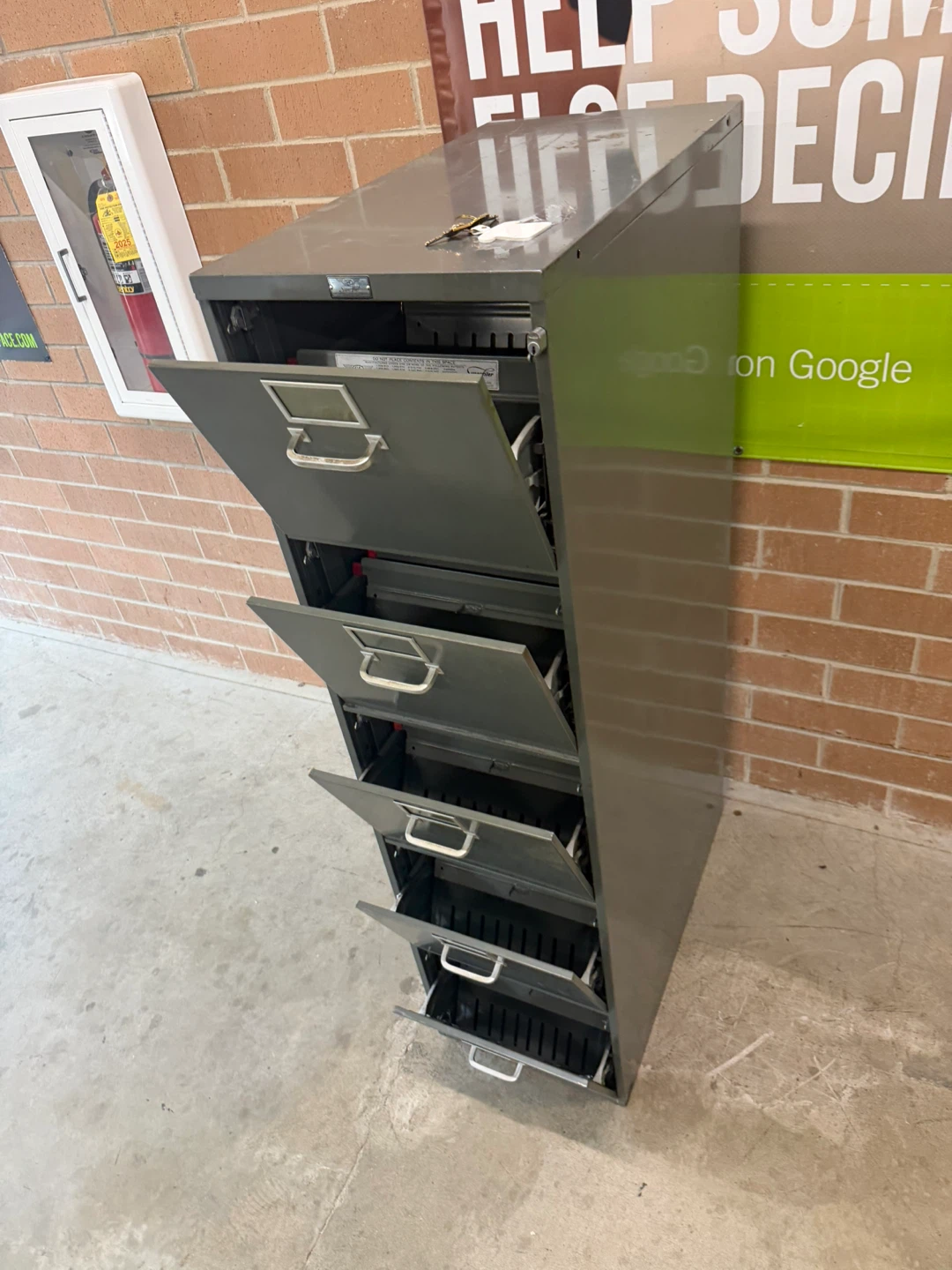 5-Drawer Metal Filing Cabinet with Keys - photo 5