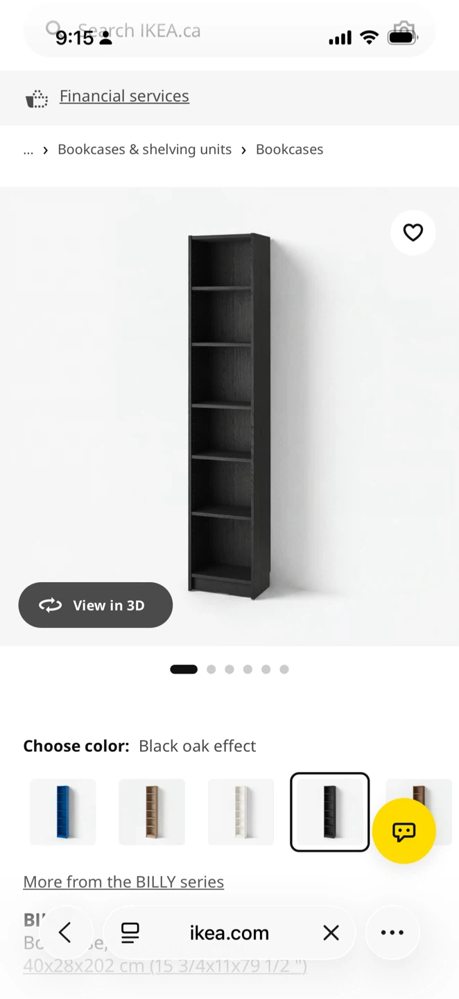 IKEA BILLY Bookcase - Black Oak Effect