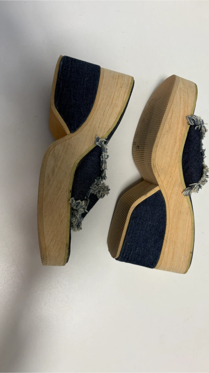 No Boundaries Denim Wedge Sandals - photo 3