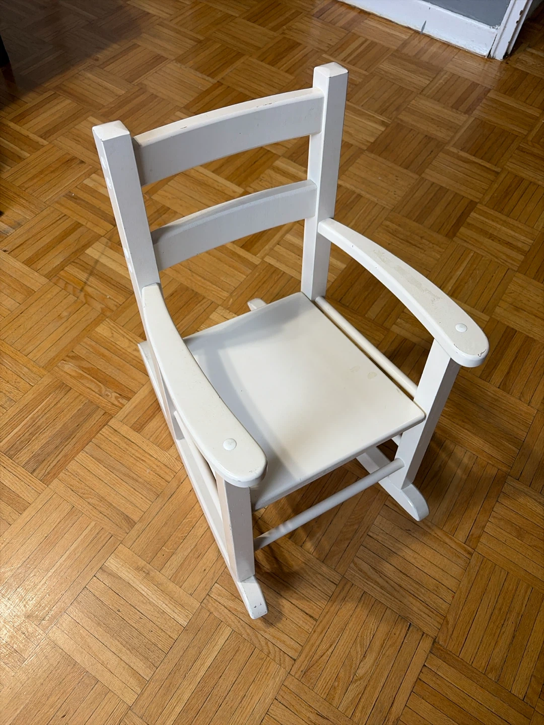 White Wooden Rocking Chair for Kids