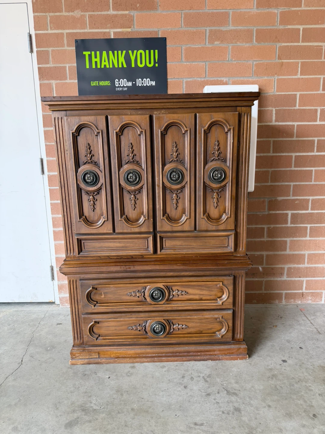 Vintage Wooden Armoire Wardrobe Dresser