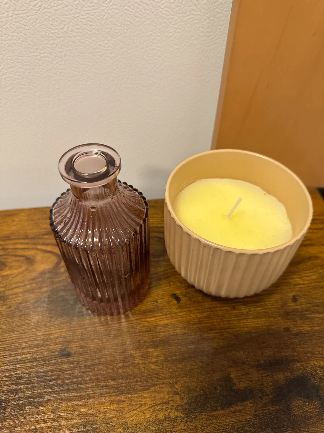 Decorative Pink Glass Vase and candle - photo 2