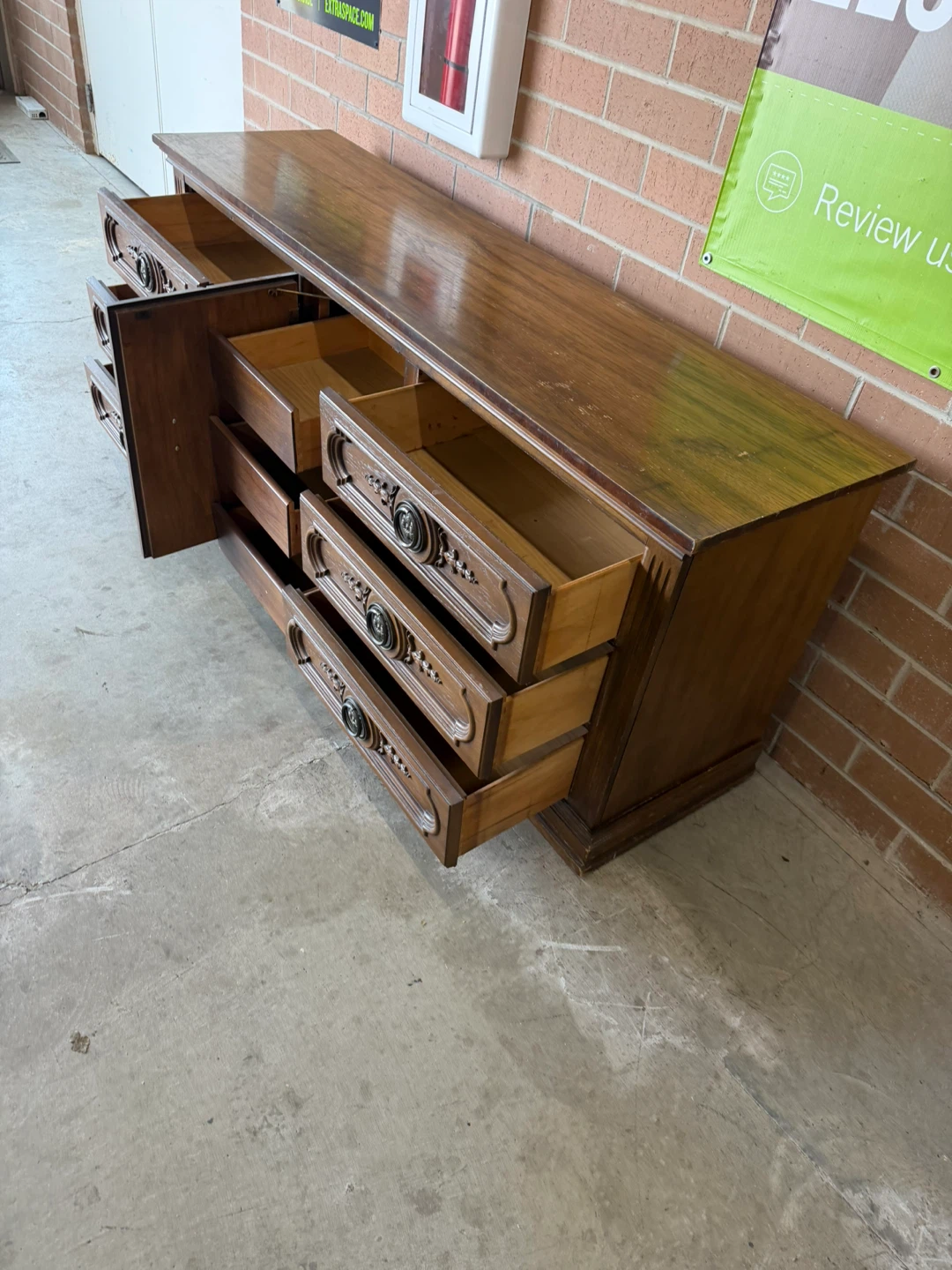 Vintage Wooden Dresser with 9 Drawers - photo 5