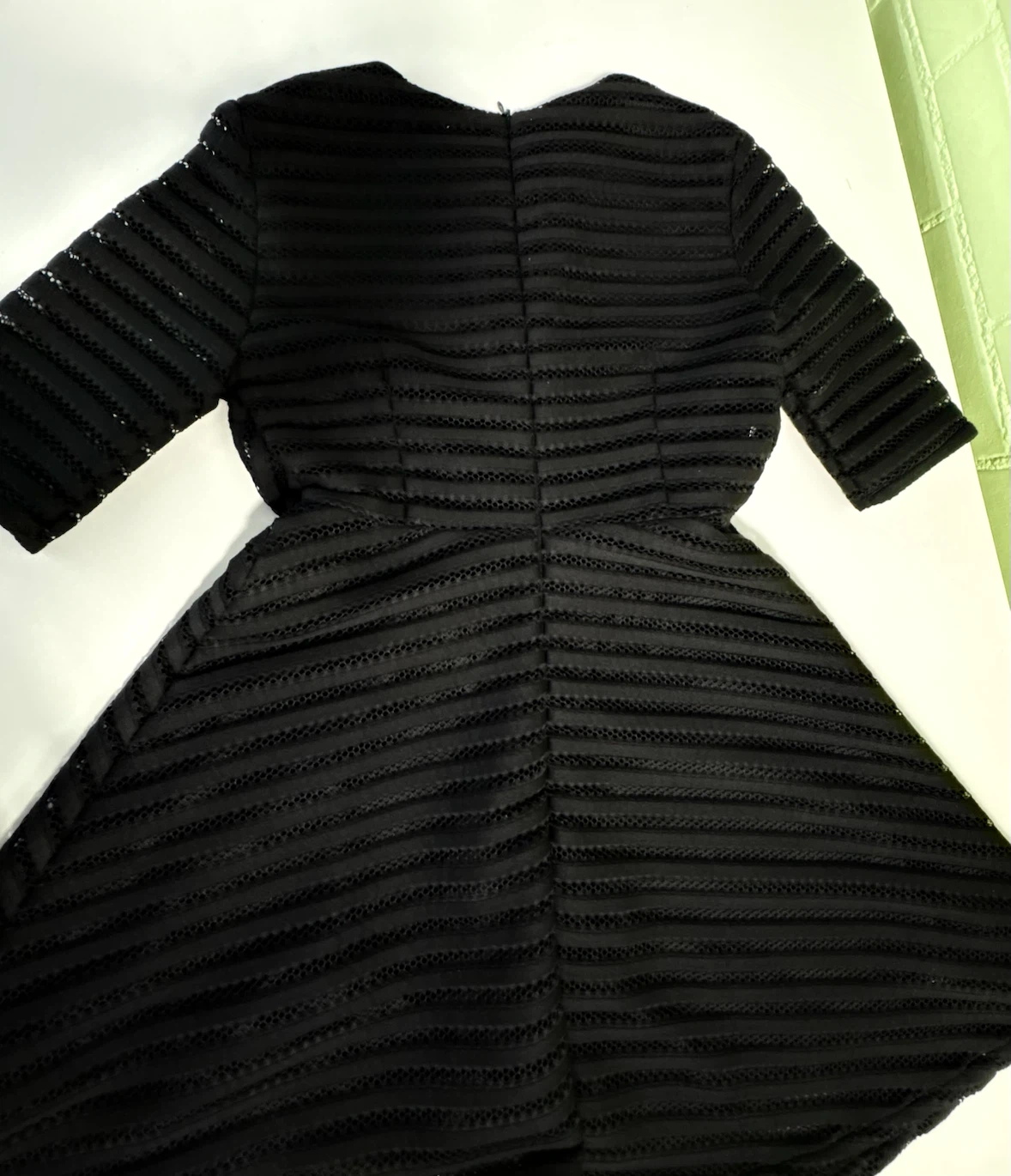 Black Textured Fit and Flare Dress - photo 2