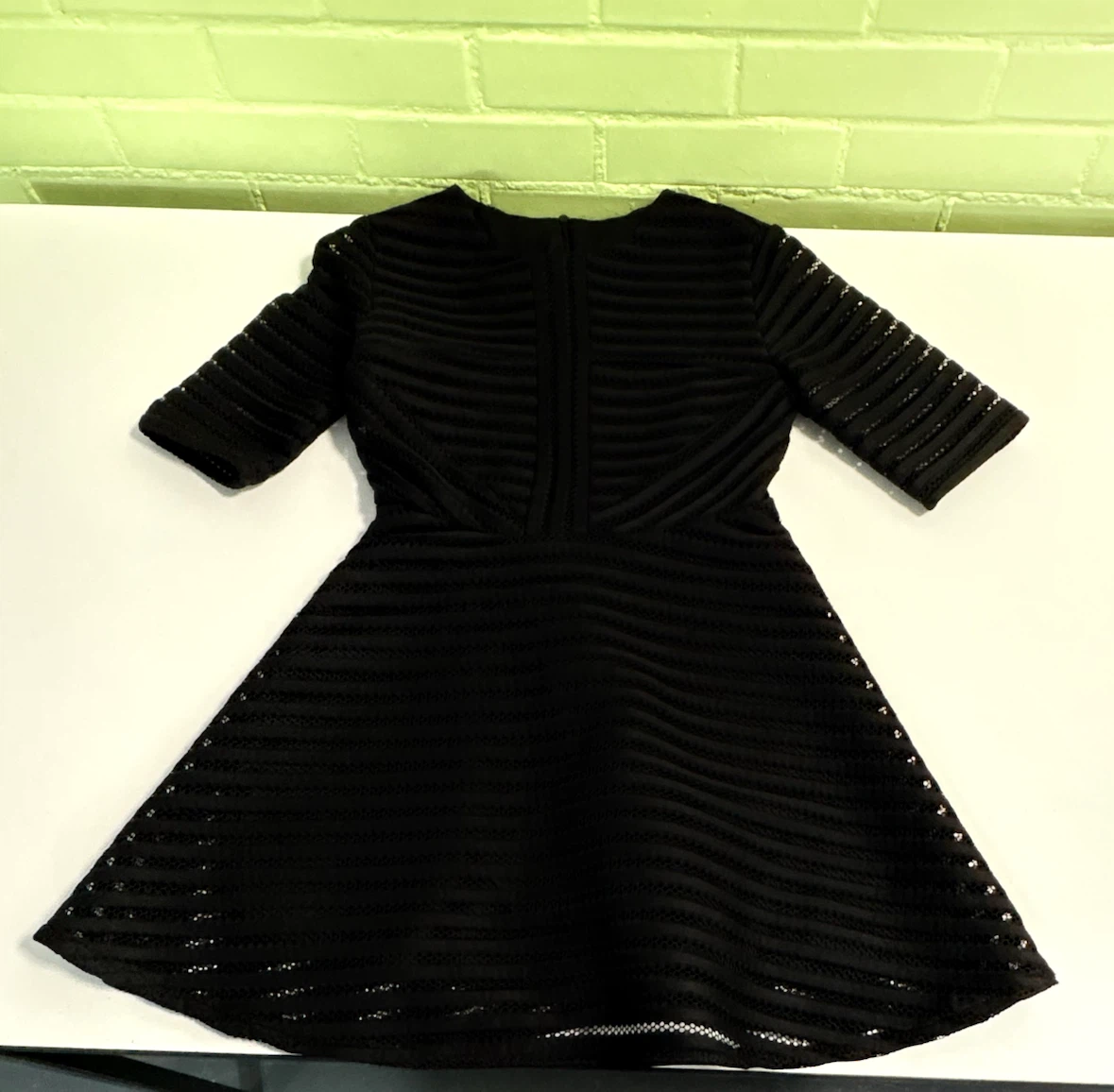 Black Textured Fit and Flare Dress - photo 3