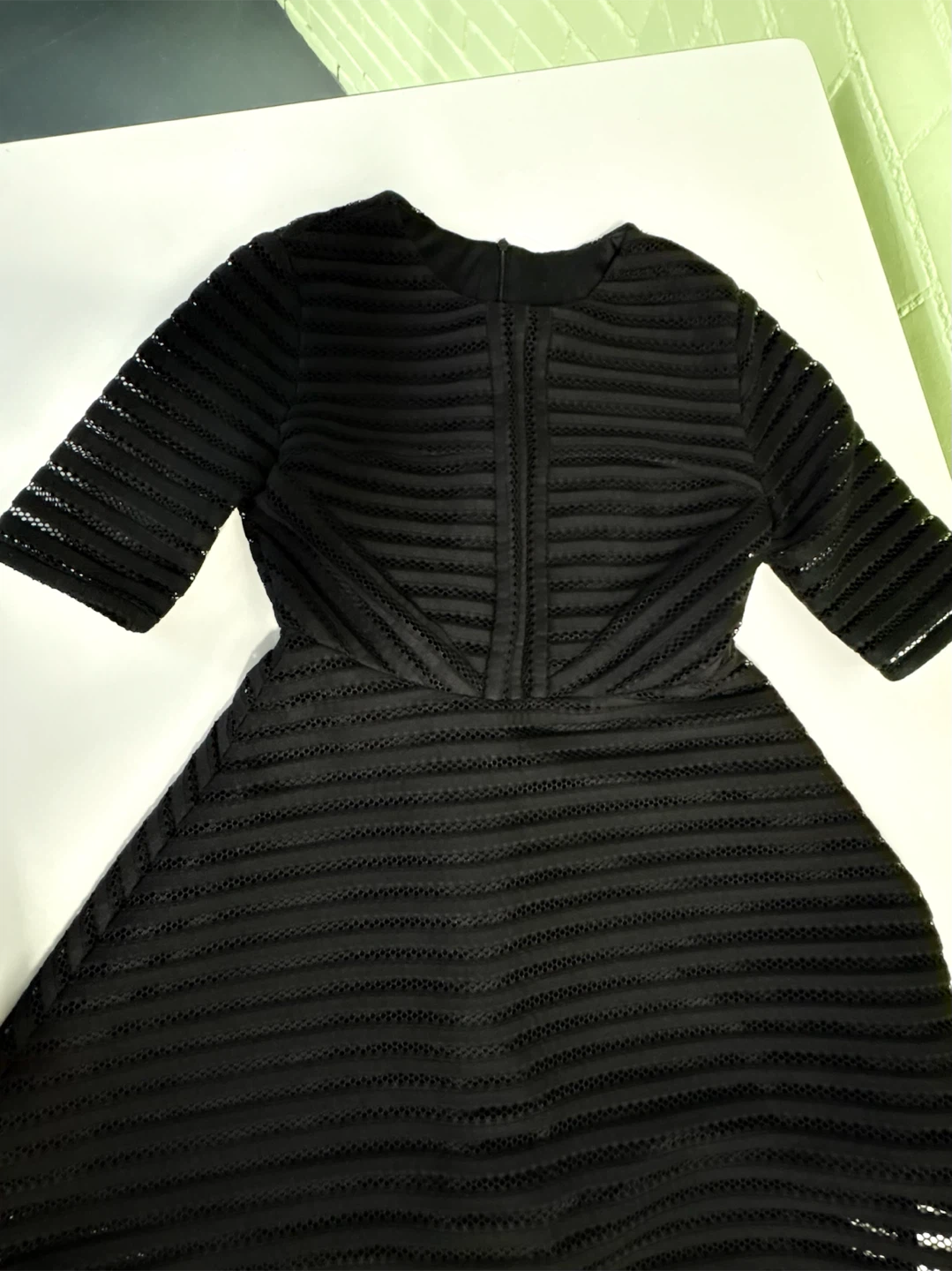 Black Textured Fit and Flare Dress - photo 4