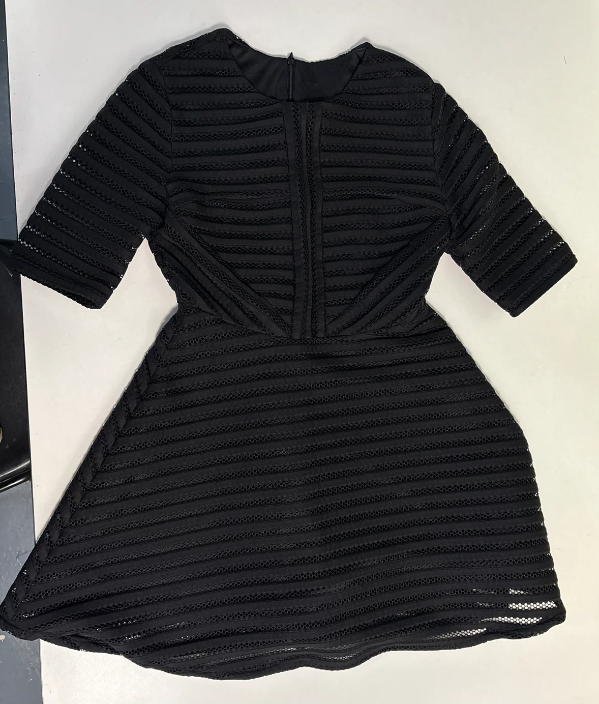 Black Textured Fit and Flare Dress - photo 5