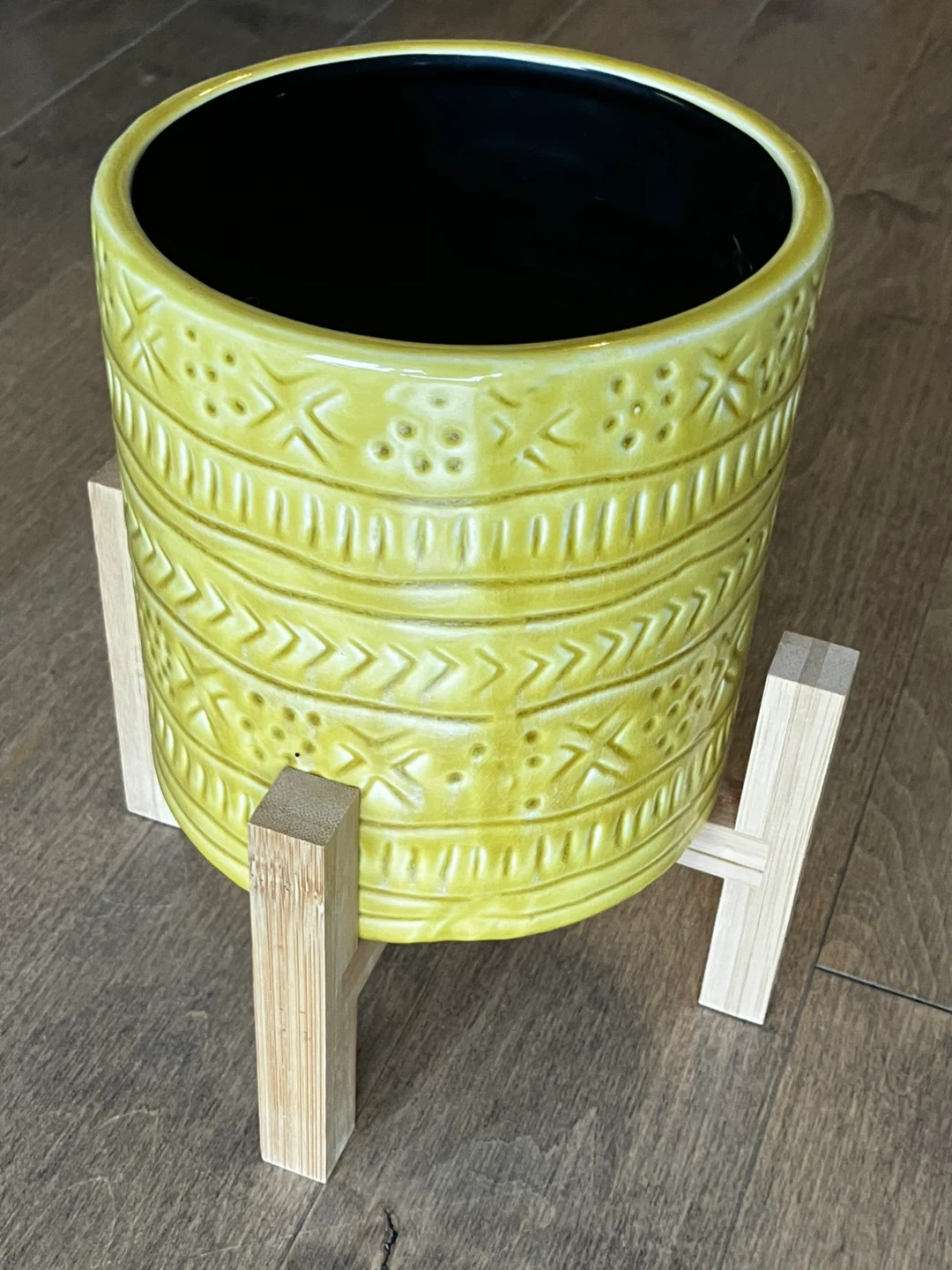 Planter with wooden base / cache pot sur base en bois - photo 2
