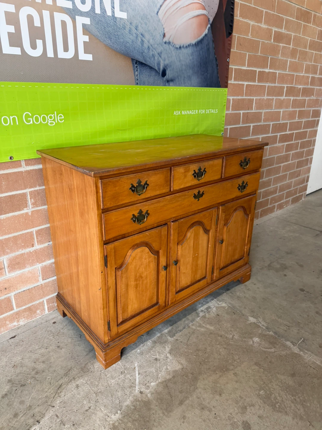 Vintage Wooden Sideboard with Drawers and Cabinets - photo 2