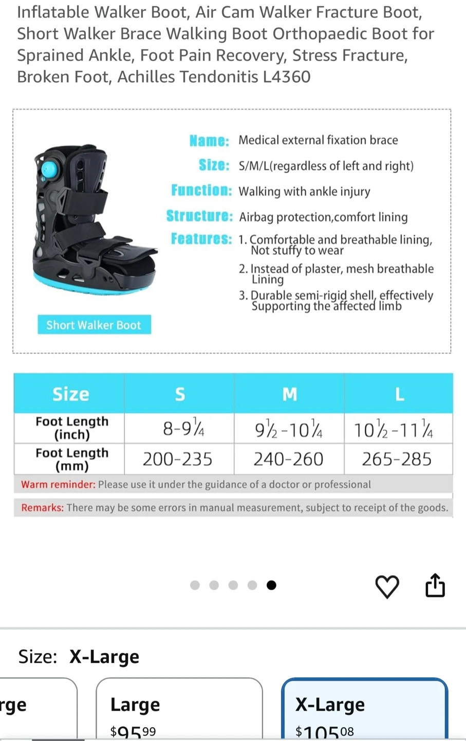 Air Cam Walker Fracture Boot X-Large - photo 5