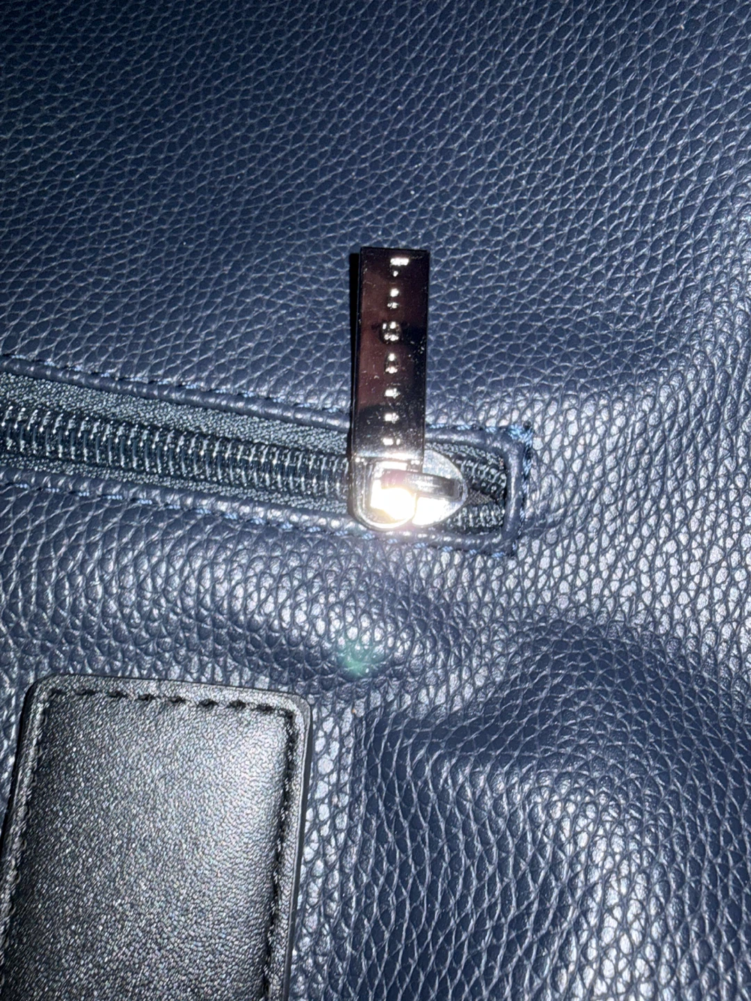 Dark Blue soft Leather-like Duffle Bag - photo 3