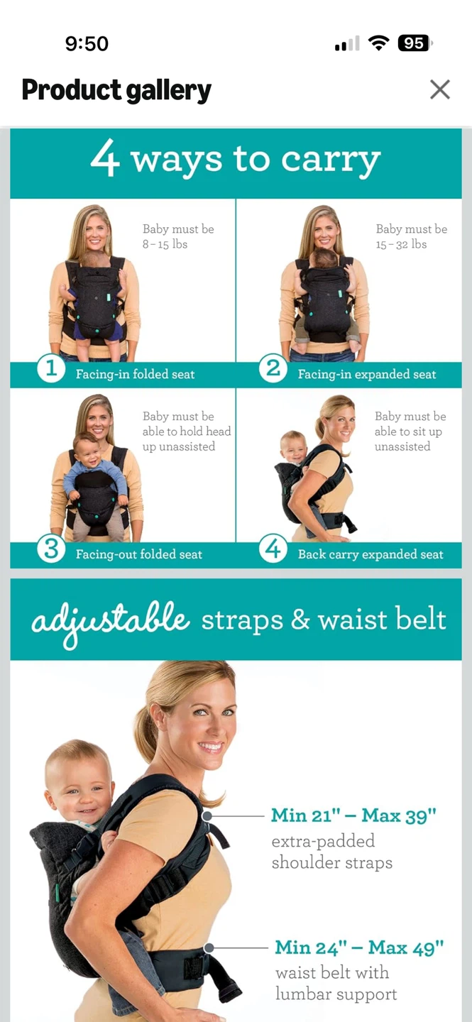 Infantino 4 Ways to Carry Baby Carrier - photo 2