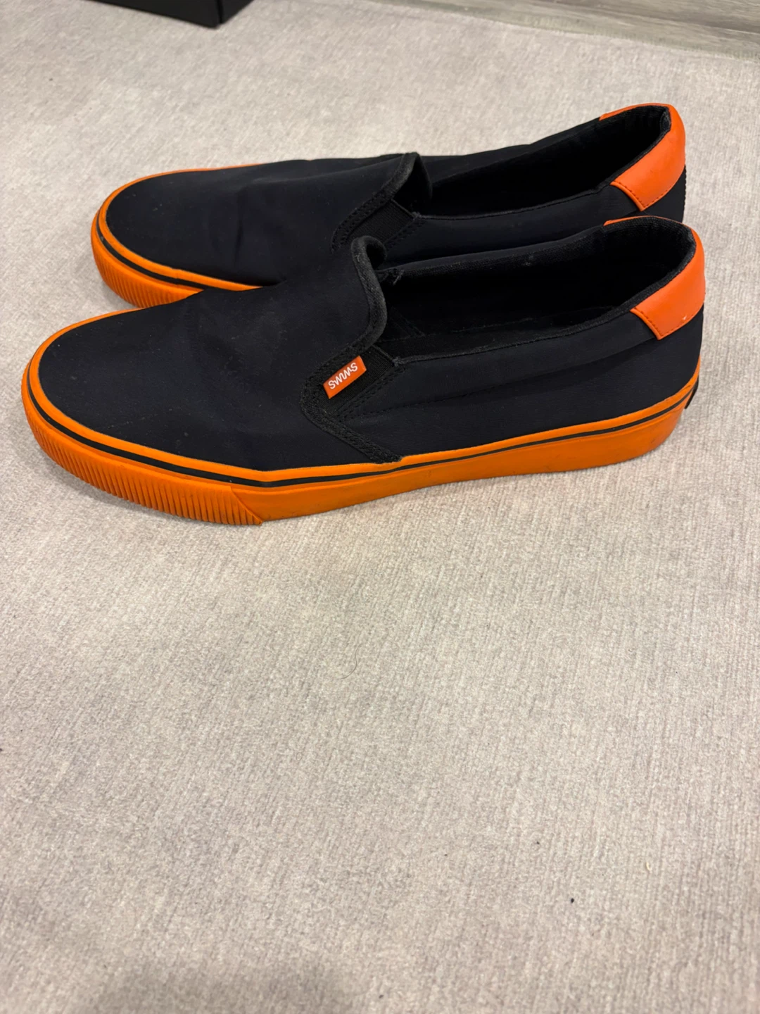 SWIMS Black & Orange Slip-On Shoes