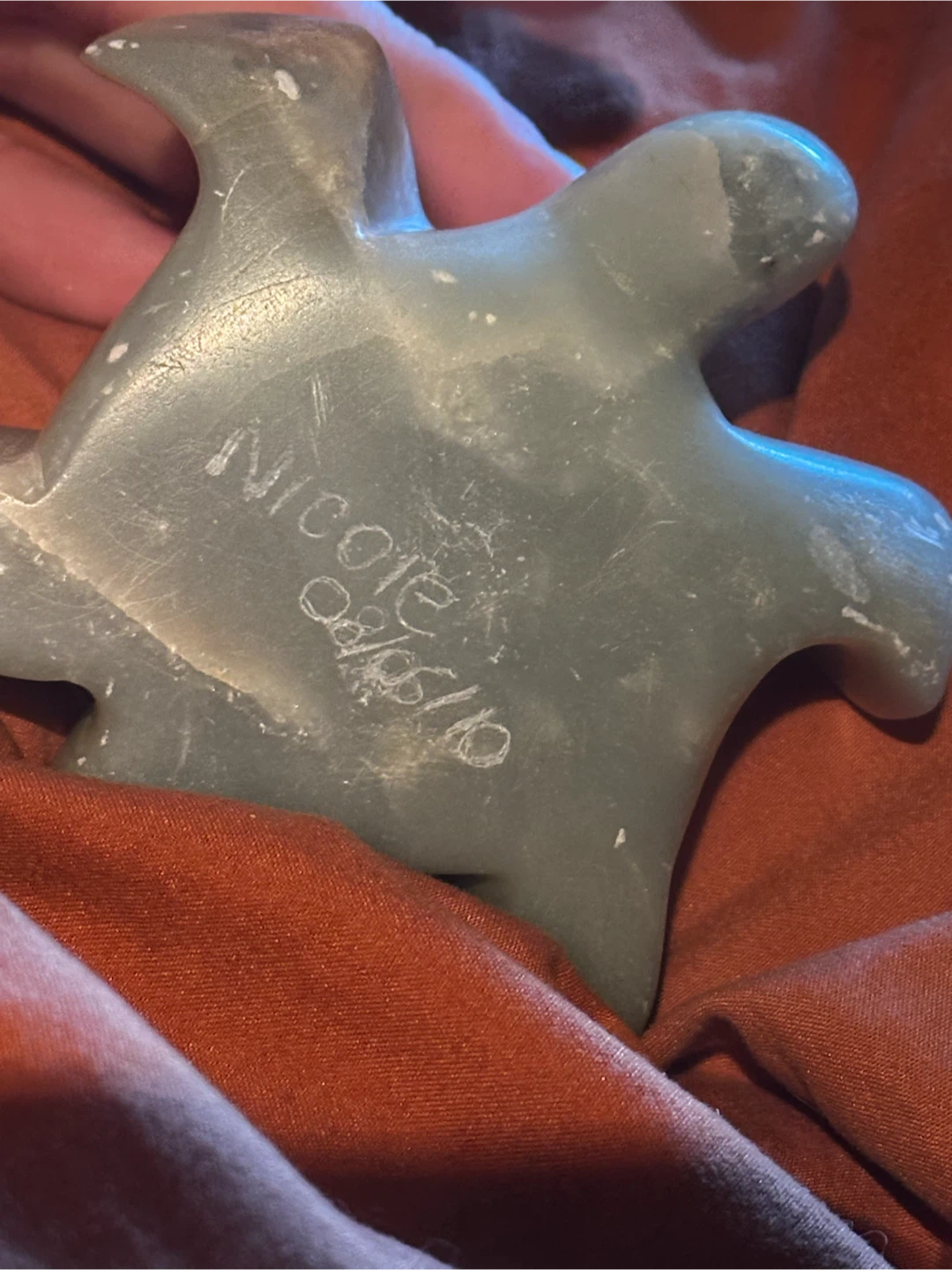 Signed soapstone turtle carving - photo 4