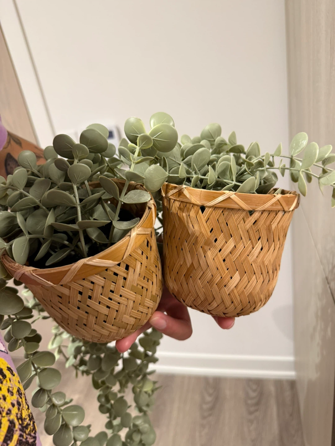 Artificial Hanging Plant in Woven Basket - photo 3