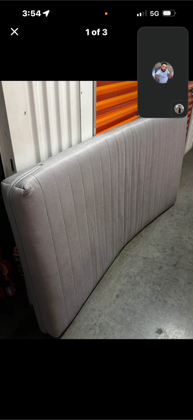 Gray Padded Headboard
