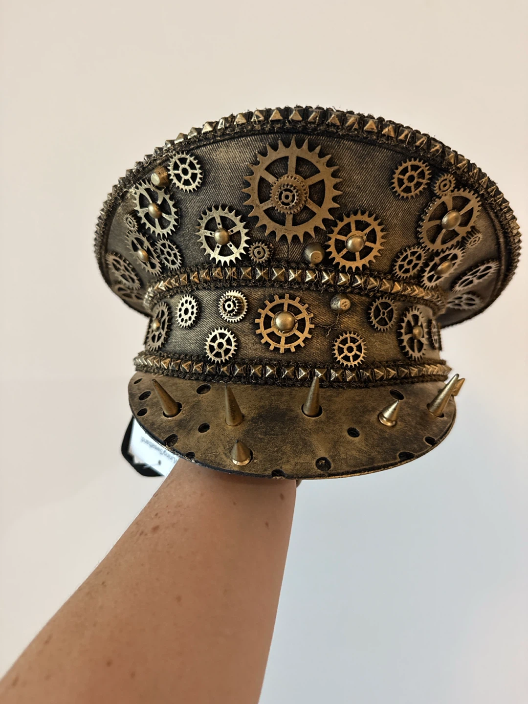 Steampunk Top Hat with Gears and Spikes