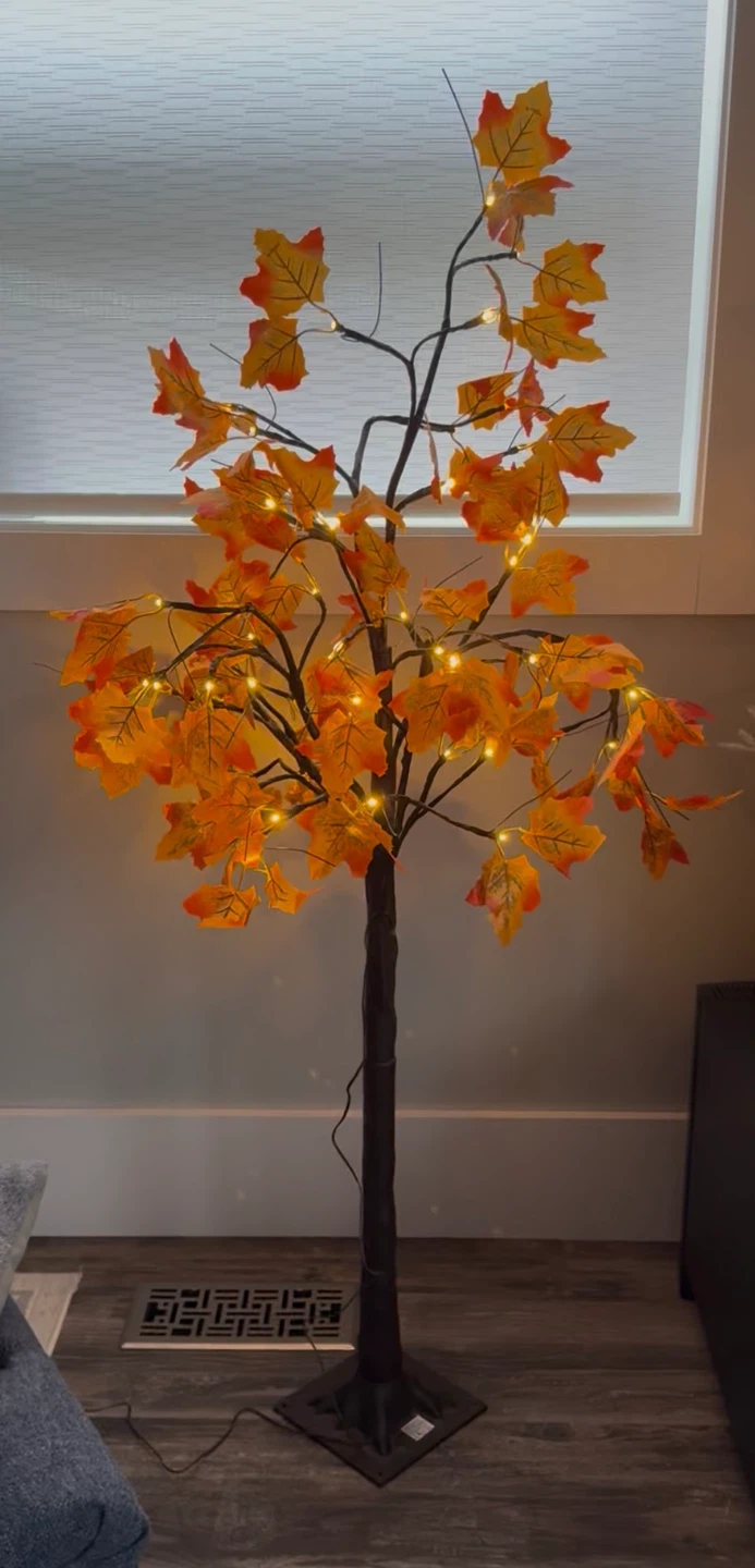 Decorative Fall Maple Tree with Lights (Approx 54” Tall)