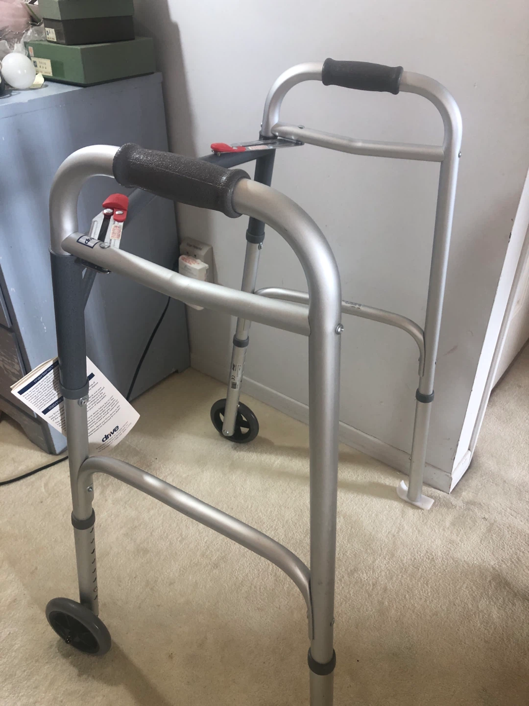 Drive Medical Folding Walker with 5" Wheels - photo 2