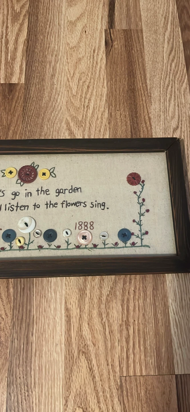 Framed Cross-Stitch Art with Quote - photo 3