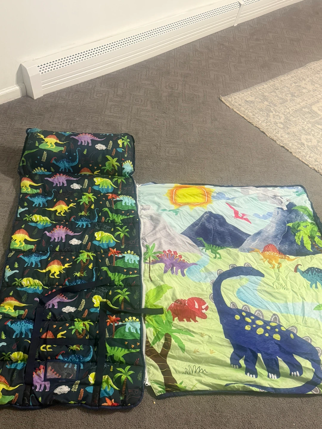 Kids Dinosaur Sleeping Bag and Blanket Set