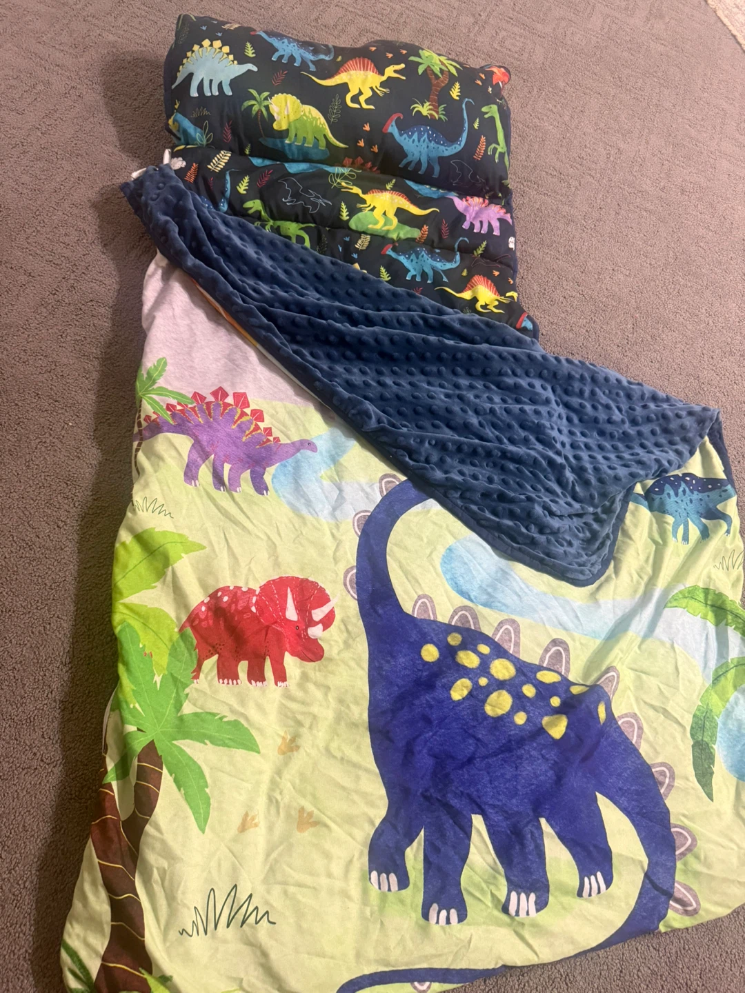 Kids Dinosaur Sleeping Bag and Blanket Set - photo 4